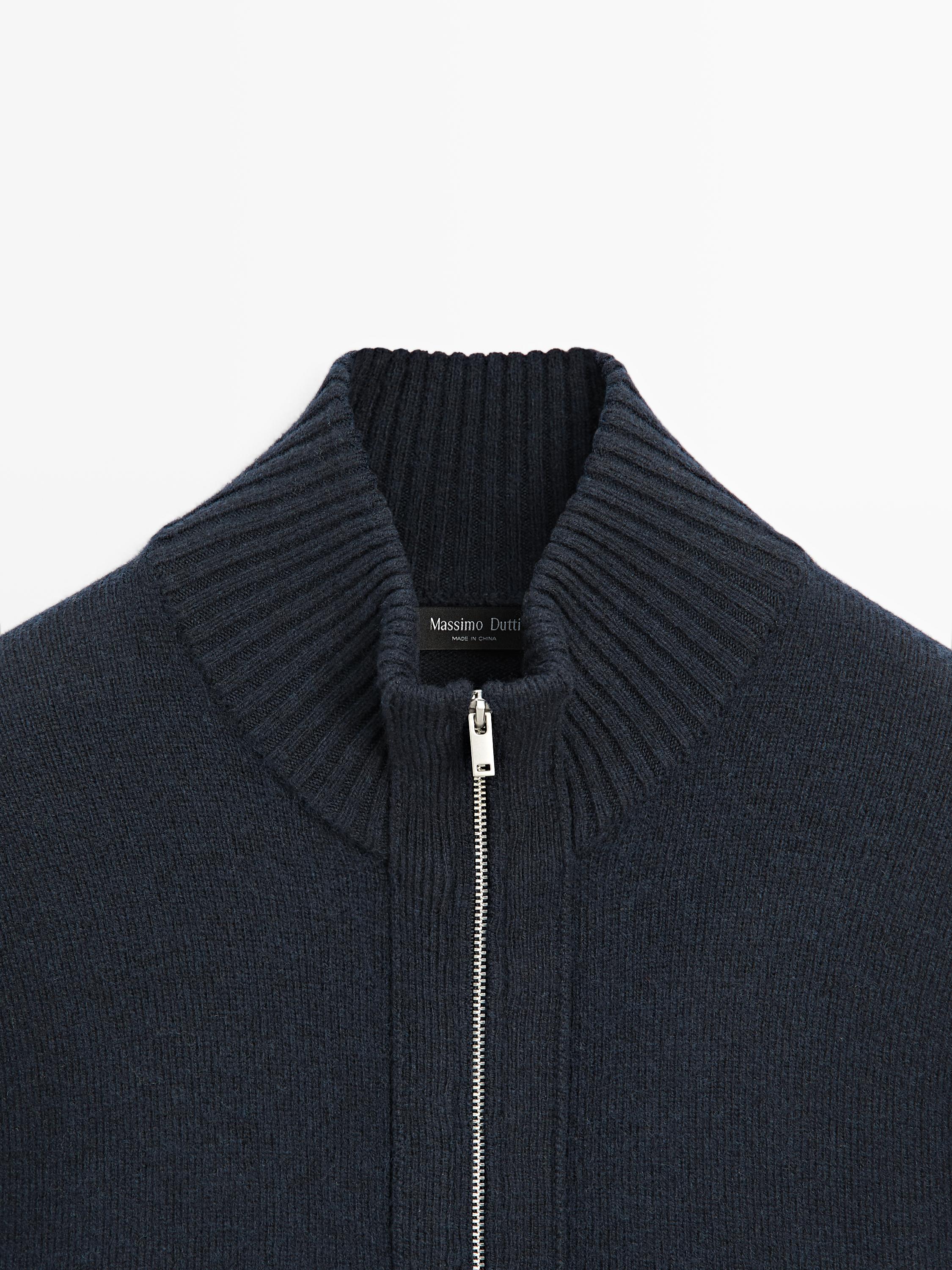 Cardigan en laine mélangée à fermeture Éclair